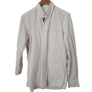 Men's Fairway & Greene Golf Button Down Club Shirt M Red Blue Yellow Long Sleeve